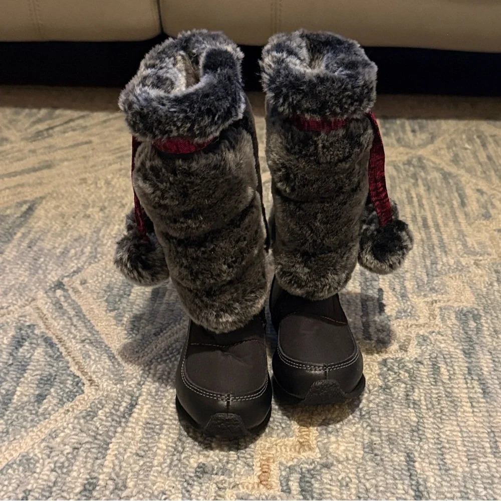 TIMBERLAND Winterberry Black Tall Furry Girls Boot  59994 Size 7.5
